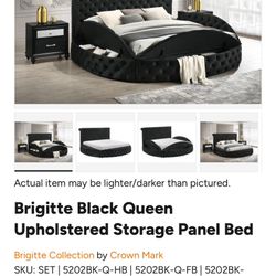 Round Suede Black Bed For $200 But You Have To Come Pick It Up