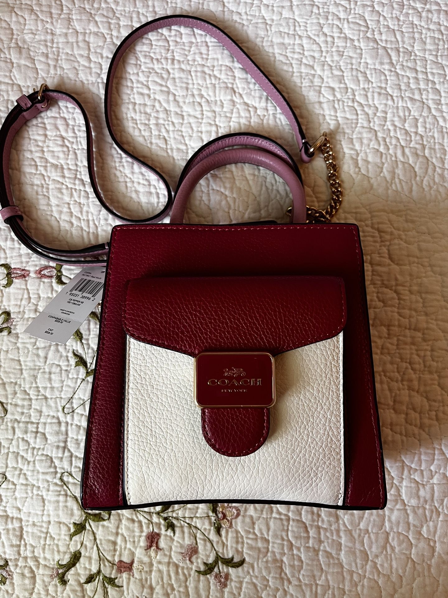 Coach C6994 Women's Mini Pepper Crossbody Colorblock Pebble Leather NEW!