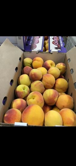 Local peaches 50 cents each. Cut from today