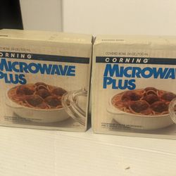 Lot Of  2 Corning Microwave Plus M-245 Covered Bowl 24 Oz NOS SEALED