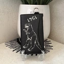 COACH 1941 REXY SKETCH PRINT ZIP CARD CASE With D Ring