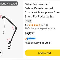 Gator Broadcast Microphone Boom
