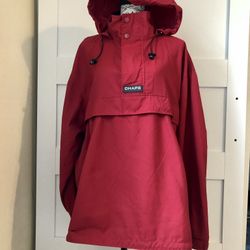 Chaps Ralph Lauren Men’s Red Windproof Hooded Water Resistant Jacket 