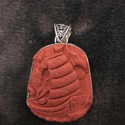Carnelian Koi Fish Ship Pendant SS 925 Marked Large Art Piece Jewelry New & Beautiful!🎏🎏🎏