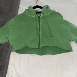 Cropped Green Zip Up