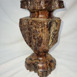 VINTAGE CHRYSANTHEMUM LIVE EDGE WOOD VASE