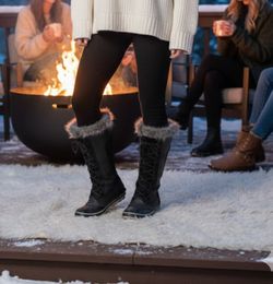 SOREL Tofino II Black Waterproof Winter Snow Boots Women's 6 Faux Fur NL1572-010