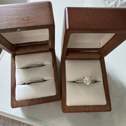 Diamond Wedding Ring Set, Size 7