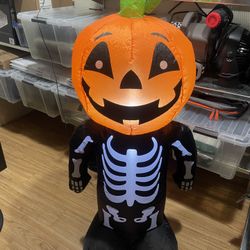 🎃 Inflatable Pumpkin Skeleton – Halloween Decoration