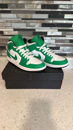 Jordan Air Jordan 1 Mid Lucky Green/Black/White Leather Mid-Top DQ8426-301