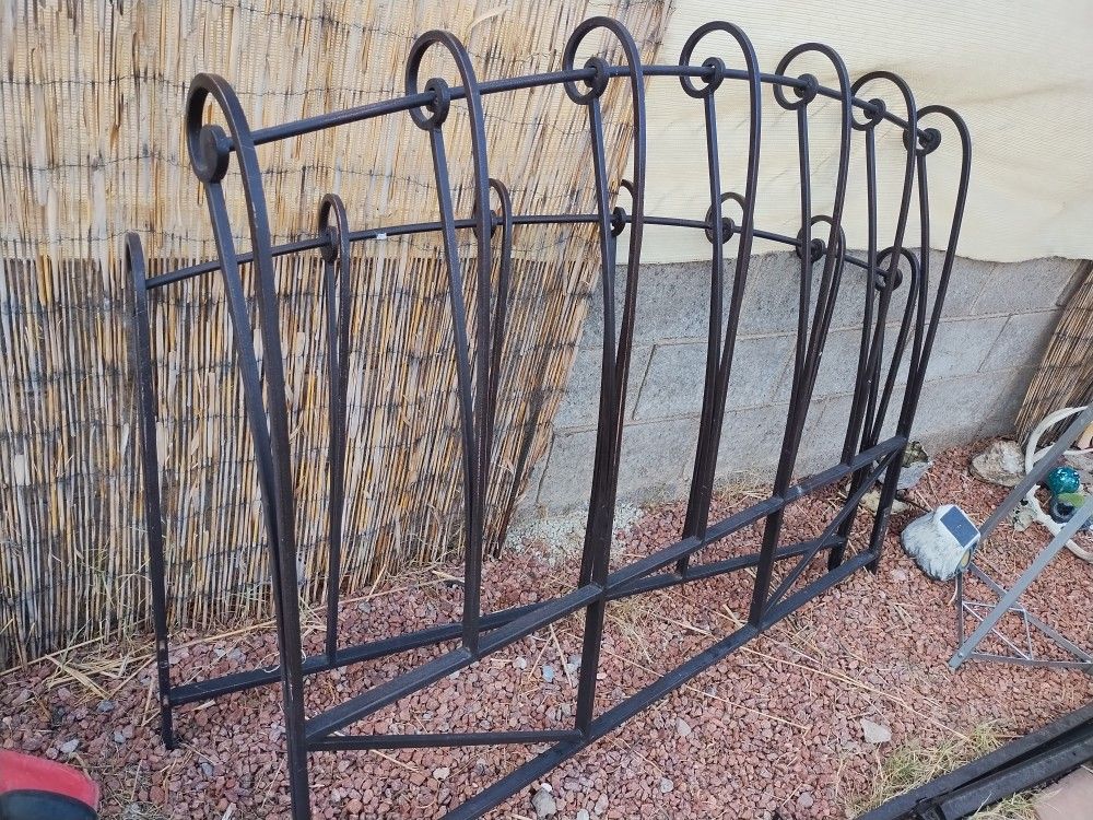 Iron Sleigh Bed And Stand Alone Mirror