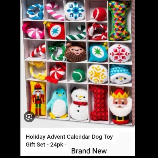 Brand New Wondershop Holliday Advent Calendar Dog Toy Gift Set 24 Pk