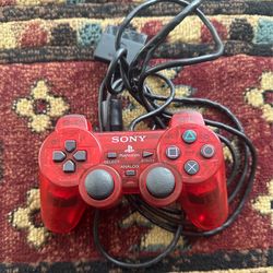 Red Transparent/Clear DualShock 2 PS2 Playstation 2 Controller