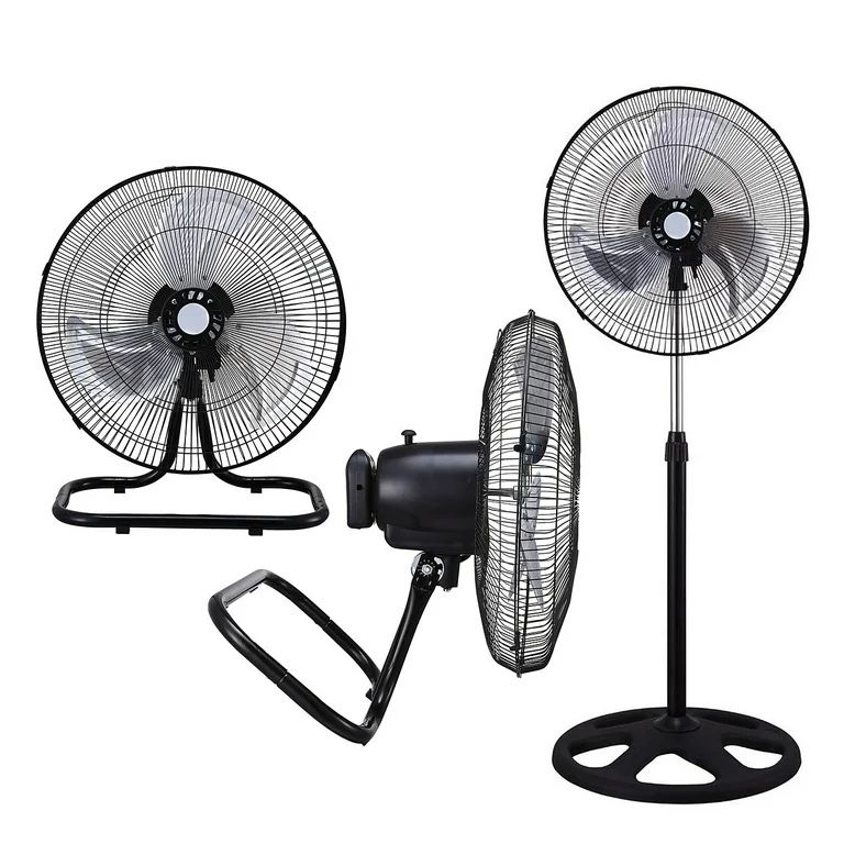 Korusa 18 in. Industrial 3-In-1 Fan Set Black