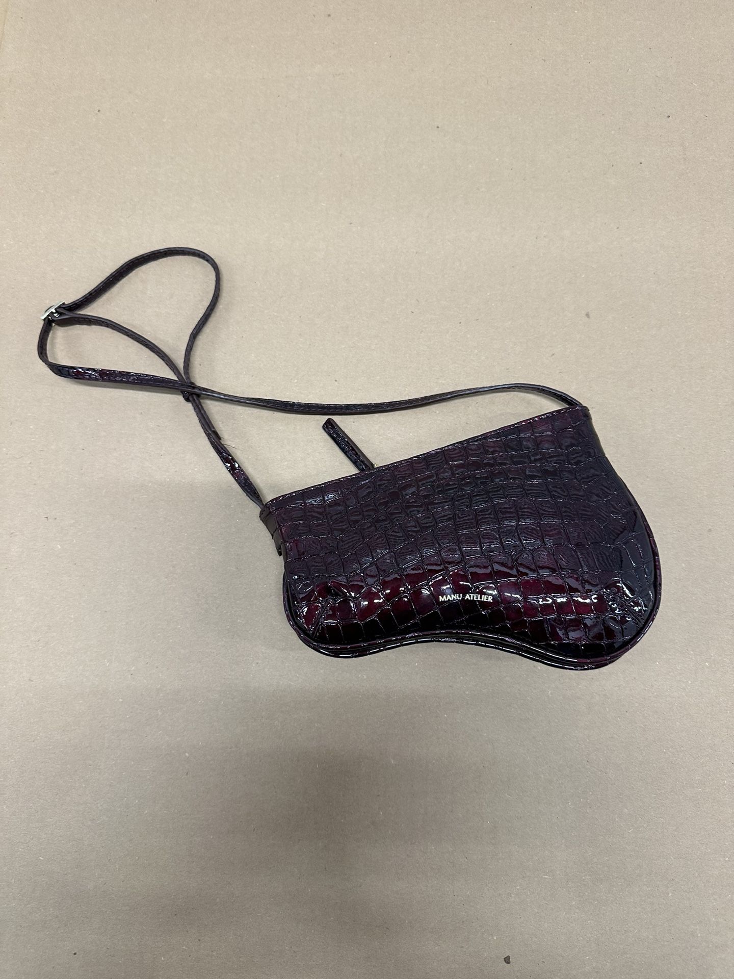 MANU ATELIER CURVED CROC BAG