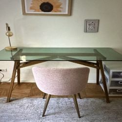 West Elm - Tempered Glass Table Study 1