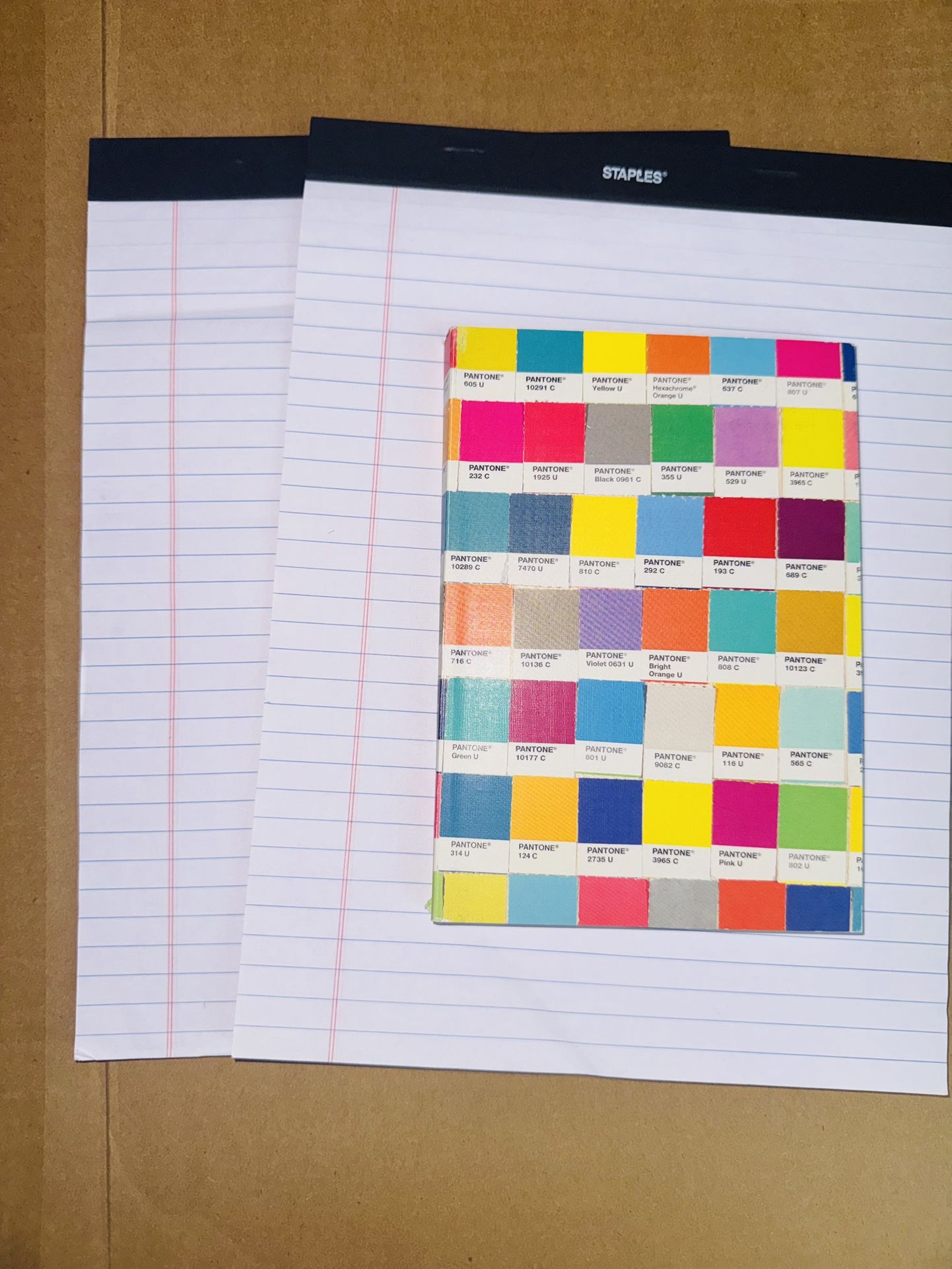 Moma Pantone Chips Journal + two large staples notepads New
