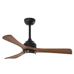 42 Solid Wood Blades Ceiling Fan with Lights Remote Control,Quiet DC Motor 3 Blade Ceiling Fans 6 Speed Levels,Reversible Ceiling Fan, for Patio Livin