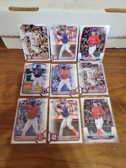 Boston Red Sox rookies Ceddanne Rafaela 1st Bowman,   Connor Wong RC,  Masataka Yoshida RC,  Jarren Duran RC