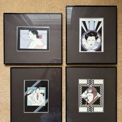 Patrick Nagel ITT Cannon/Deco Suite Prints - Professionally Metal and Glass Framed