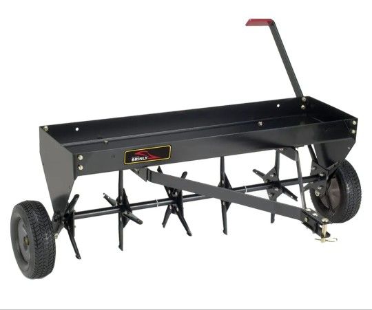 Brinly PA-403BH-A2 Tow Behind Plug Aerator with Universal Hitch, 40", Matte Black