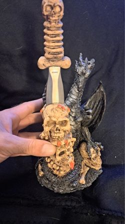 Dragon & Skulls "Letter Opener" Statue