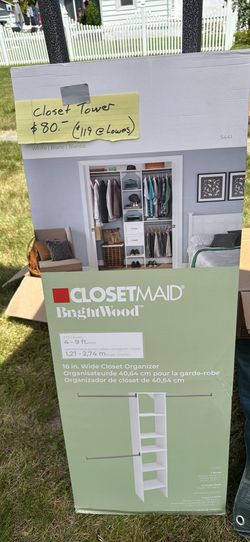 ClosetMaid Brightwood 4-9’ closet organizer