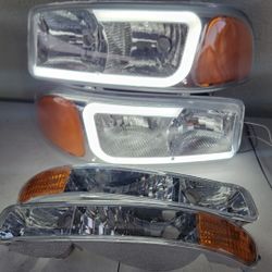 99-06 Gmc Sierra Yukon LED DRL Headlights Luces Micas Calaveras Faros Faroles Focos 