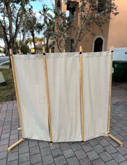IKEA GLAMBERGET Room Divider – Pine/Katorp Beige, 59x59”