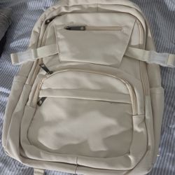 Backpack-NEW-beige/off-white-cute! Lots of pockets 