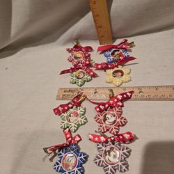 "Disney" Porcelain *Snow Flake" Christmas Ornaments  " Mickey & Friends " & "Toy Story"lot Of 8