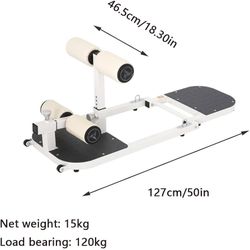 Multifunctional Sissy Squat Machine, Sissy Squat Bench, Leg Exercise Machine, Squat Machine for Home Gym (Creamy White Color, Size: 50.0 x 17.7 x 18.9