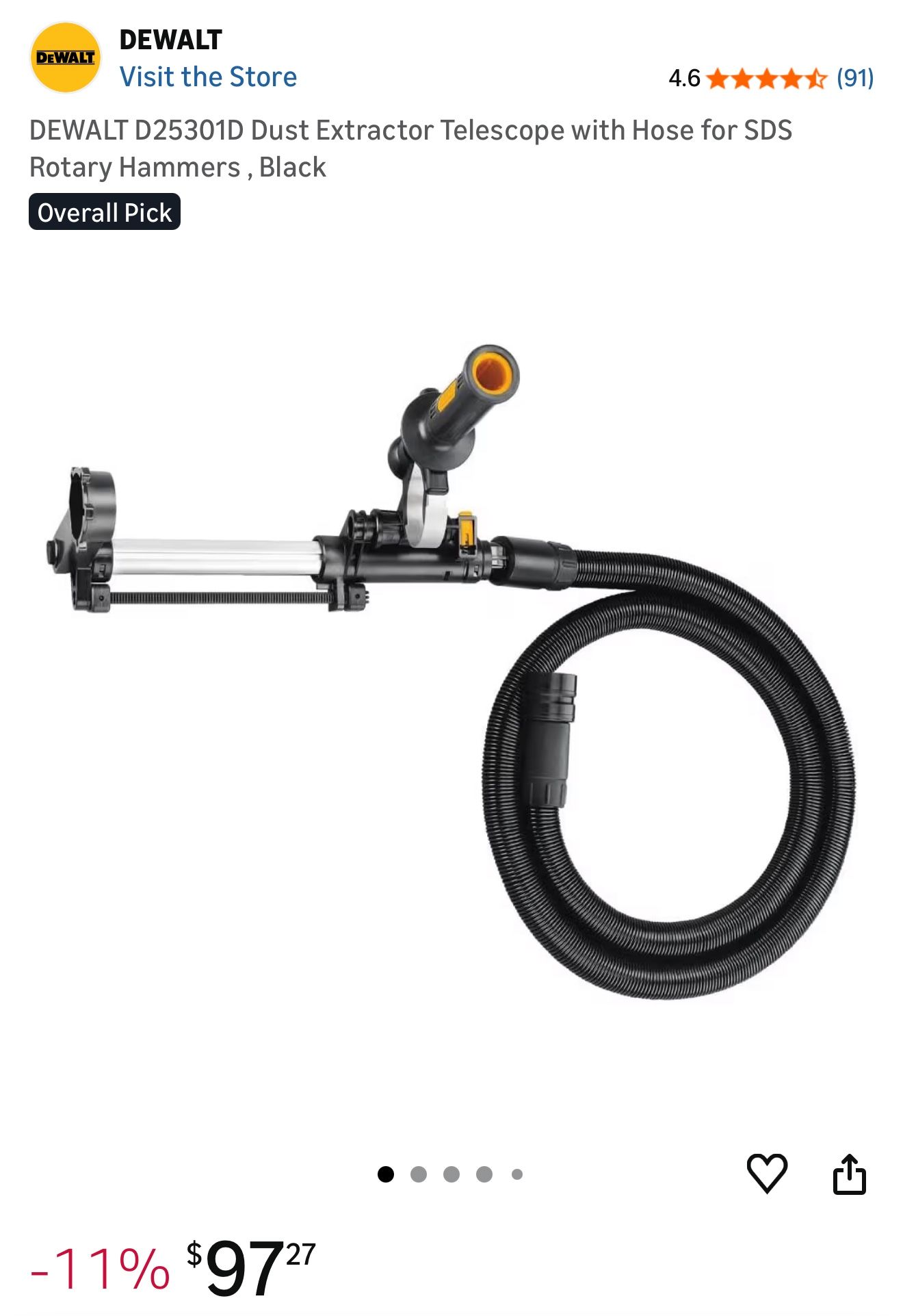 Dewalt Dust Tractor Telescope With Hose