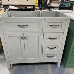 Assembled New Solid Wood Frame 36" Bathroom Vanity NO Sink Cabinet Base Only