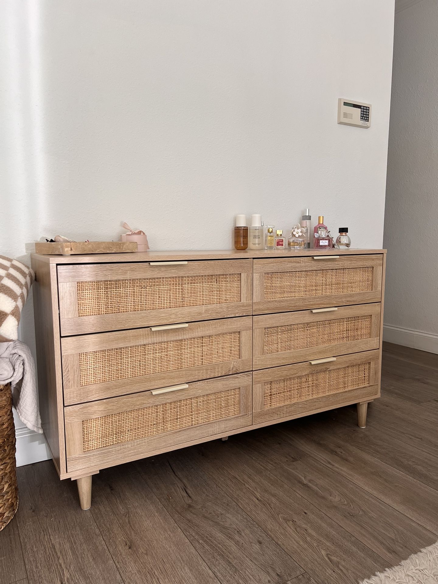 Natural Rattan 6 Drawer Dresser