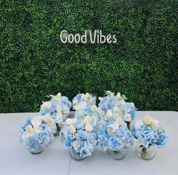Light Blue & White Floral Baby Shower/ Bridal/ Wedding / Birthday Table Decor