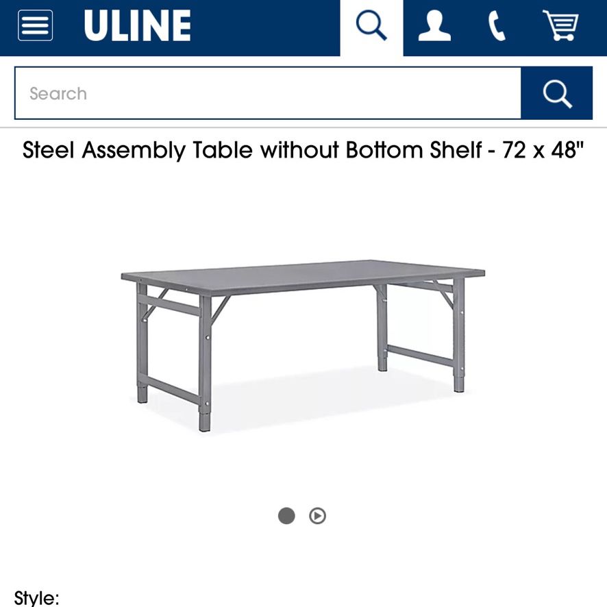 Heavy duty Steel Assembly Table 72” × 48" , 6x4’