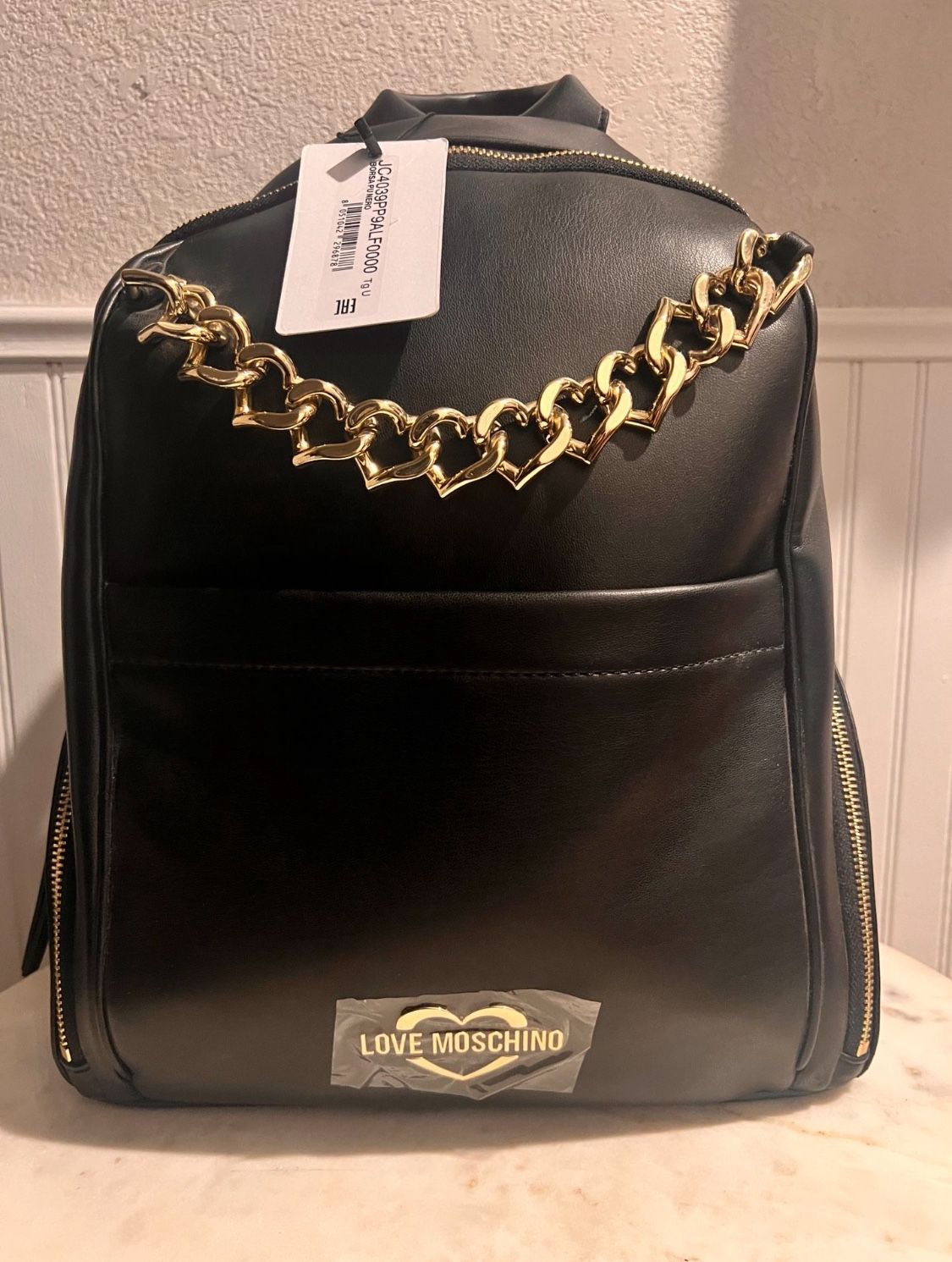 Love Moschino black backpack featuring