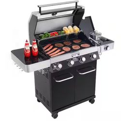 Used Only Once !  4-Burner Gas Grill Package with Side Burner