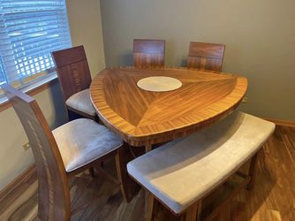 Wood Table and Chairs w/ Bench (Pub)