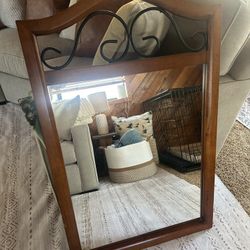 Mirror for Bedroom or Bathroom - wood & black 