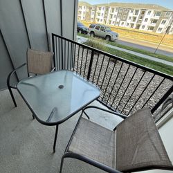 MUST-SELL! GLASS TABLE WITH CHAIRS