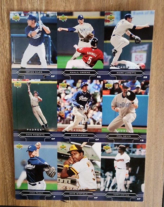 Padres Cards 2005 Uncut Sheet [Mint Cond]