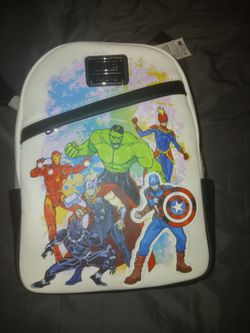 Loungefly White Marvel Avengers Character Backpack