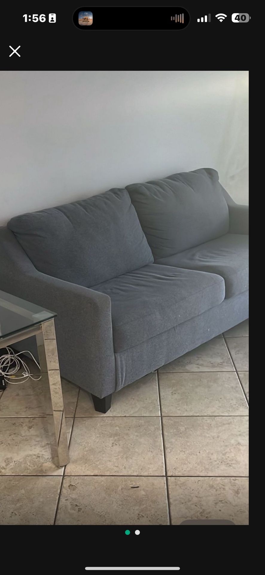 Sofa Grey 2 Seaters Comfortable