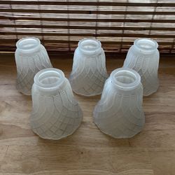 Set of 5 Vintage glass shades
