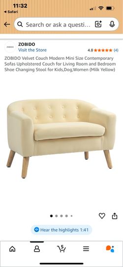 ZOBIDO Couch Modern Mini Size Sofa