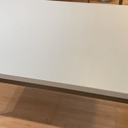 White Stone Top Metal Frame Table 
