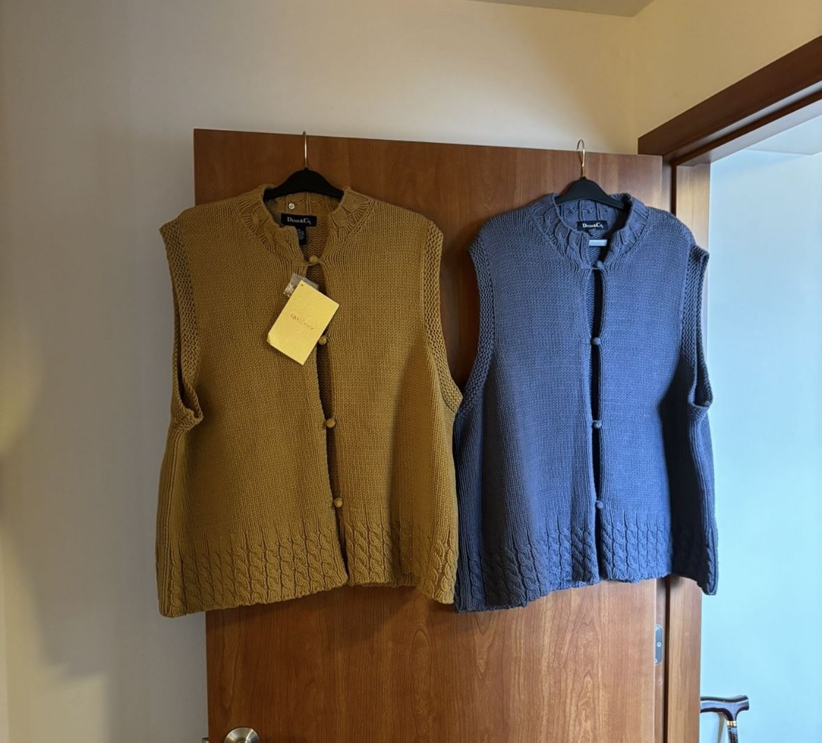 Denim & Co. ; Set Of Two Button Up Sweater Vest 3XL