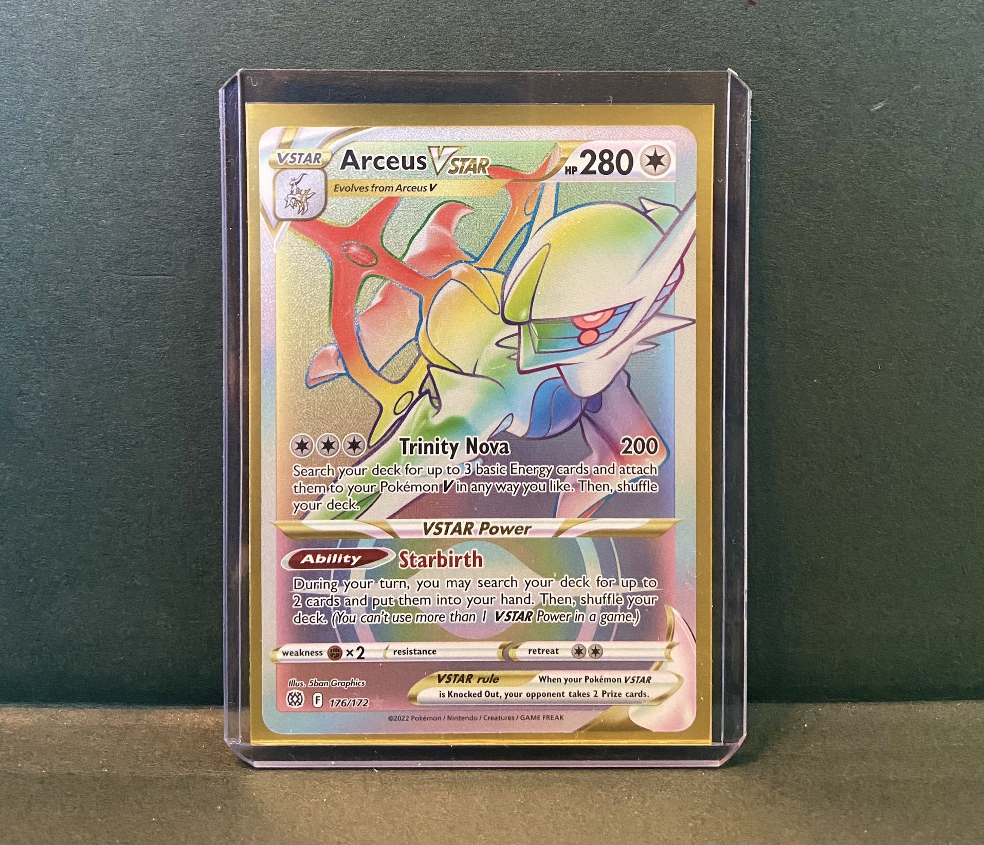 2022 Pokémon TCG Brilliant Stars Arceus VStar Rainbow 🌈Rare 176/172 MINT🔥